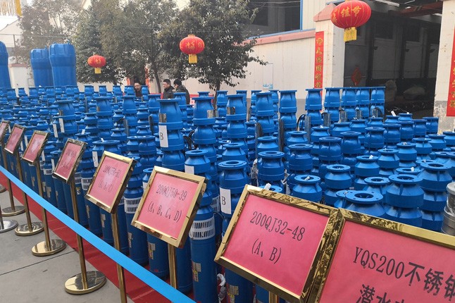 公司2019年度潛水泵、深井泵、污水泵、管道泵等產(chǎn)品展示現(xiàn)場